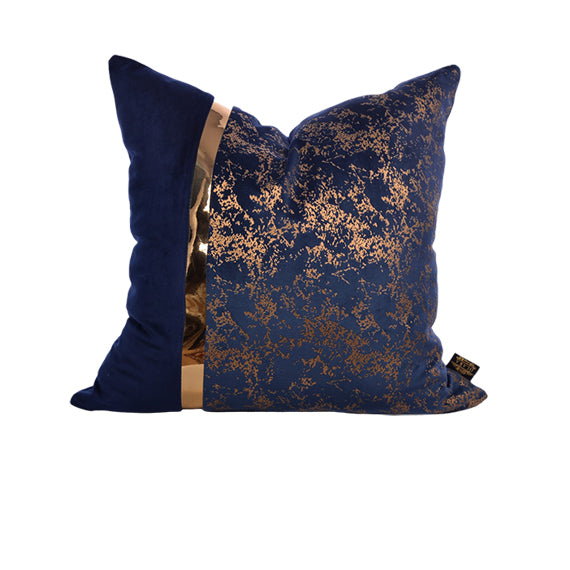 Navy blue shop and gold cushions