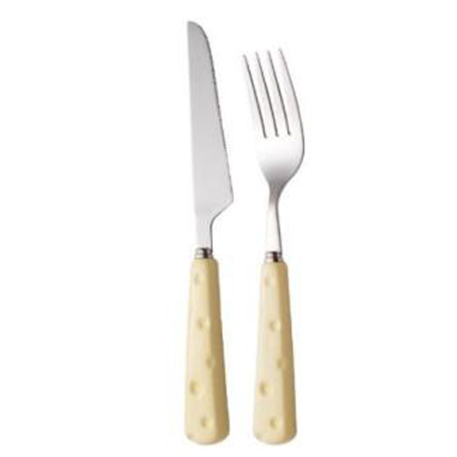 Ceramic Minimalist Milky Fruit Knife/Fork Set