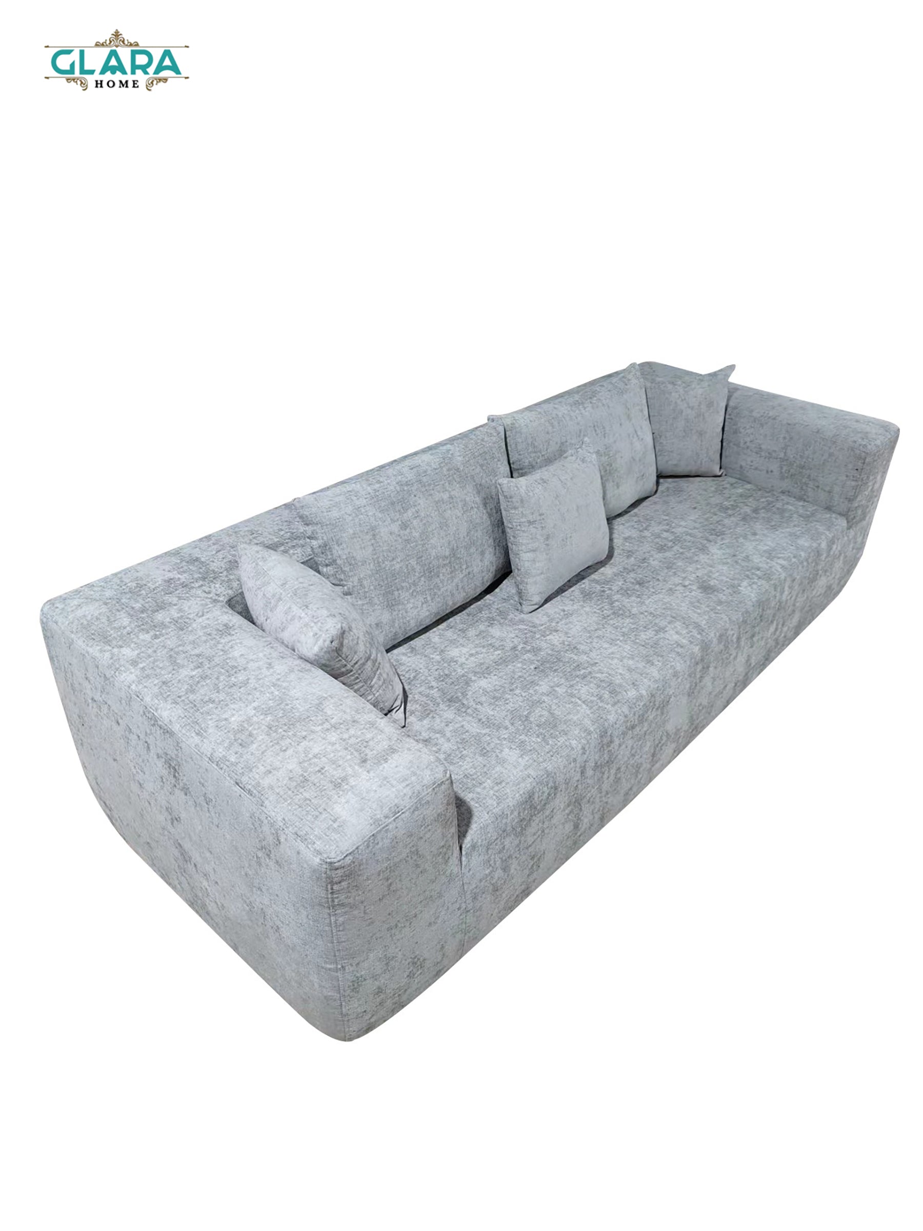 Modern Minimalist Compressor Sofa – Light Grey Chenille Elegance