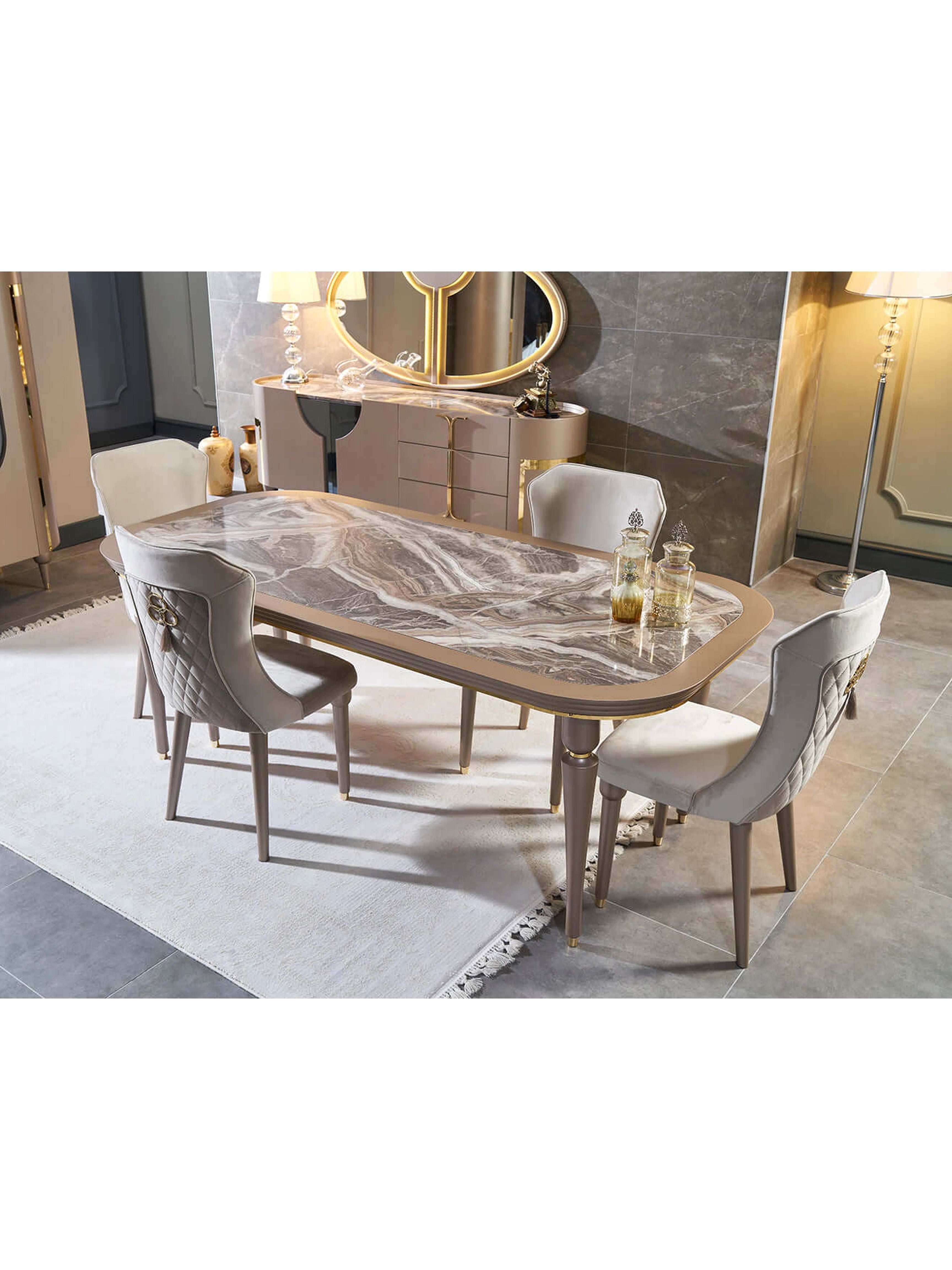 Arya Gold Dining Table (Gold )