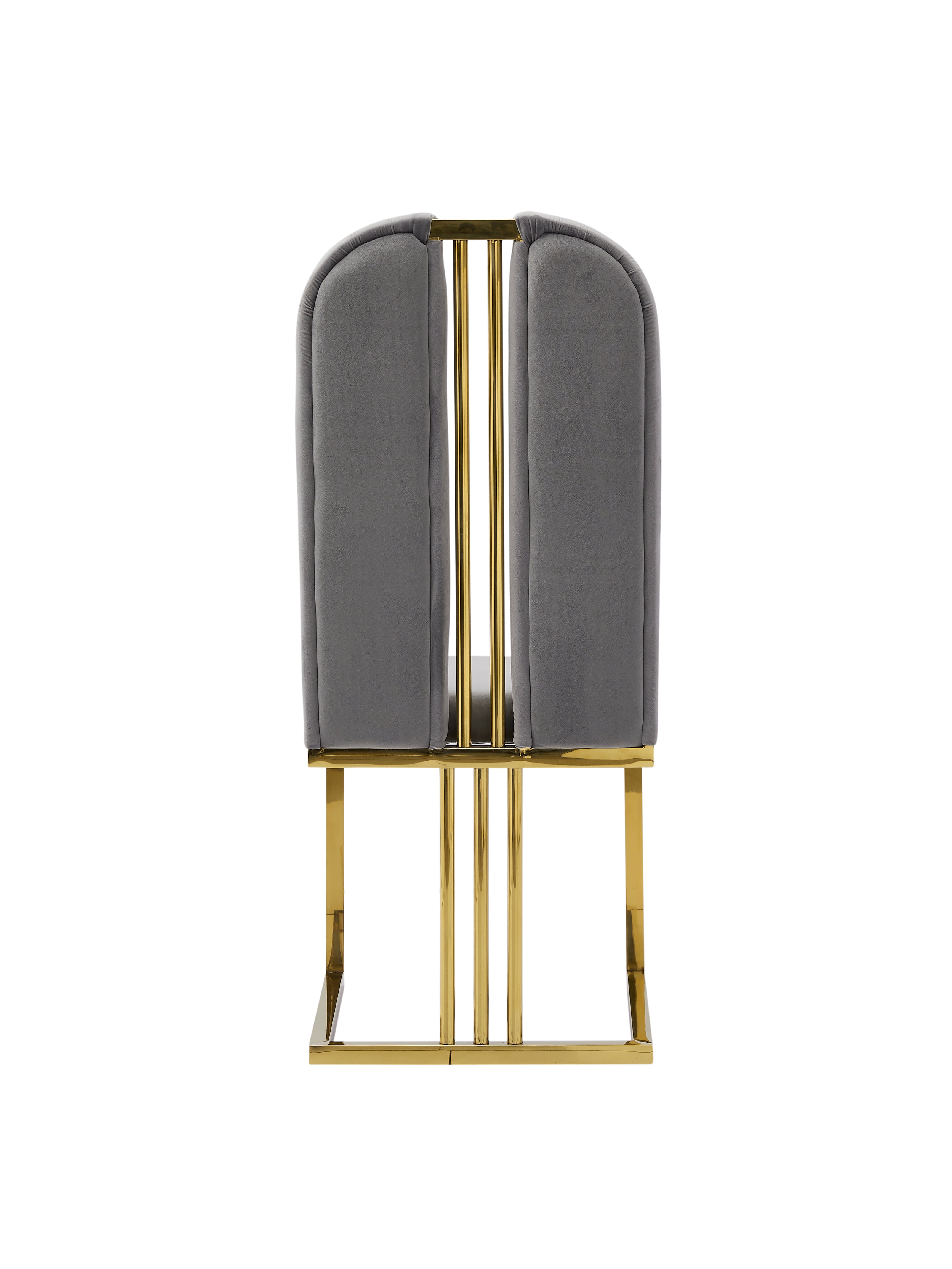 GL3 Dining Chair (Gold Grey) - GLARA HOME