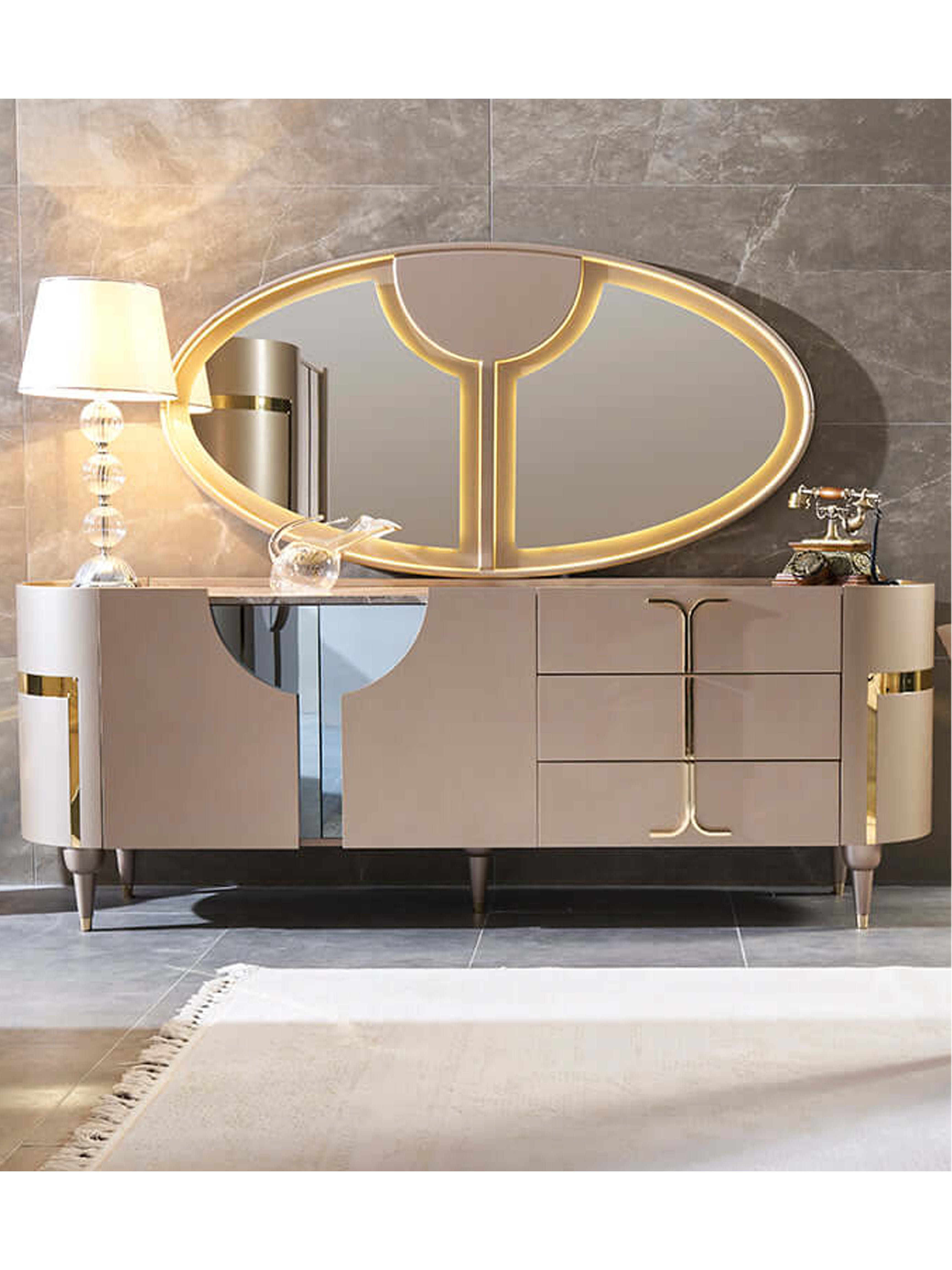 Arya Gold Console Table