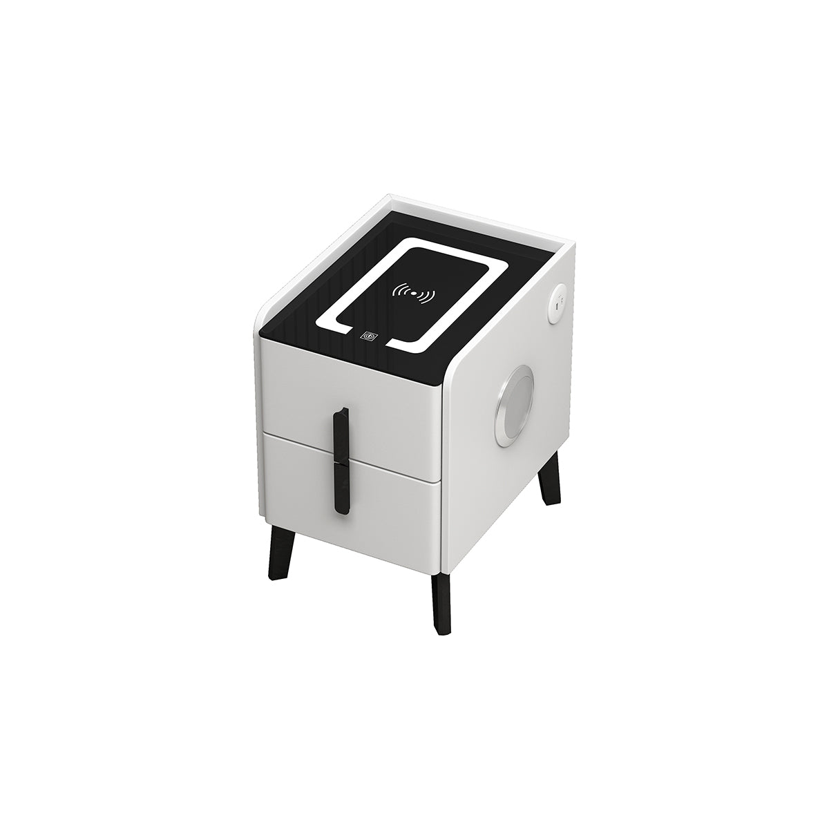 CA013-W- US-5 White/ Black Night Stand - GLARA HOME