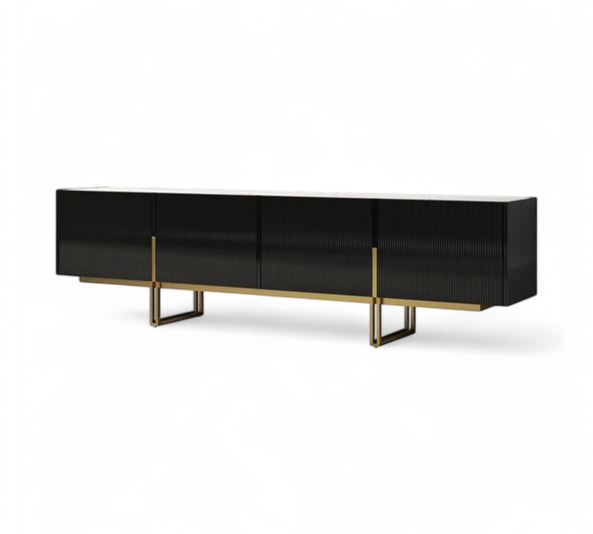 LuxeGold Black TV Stand