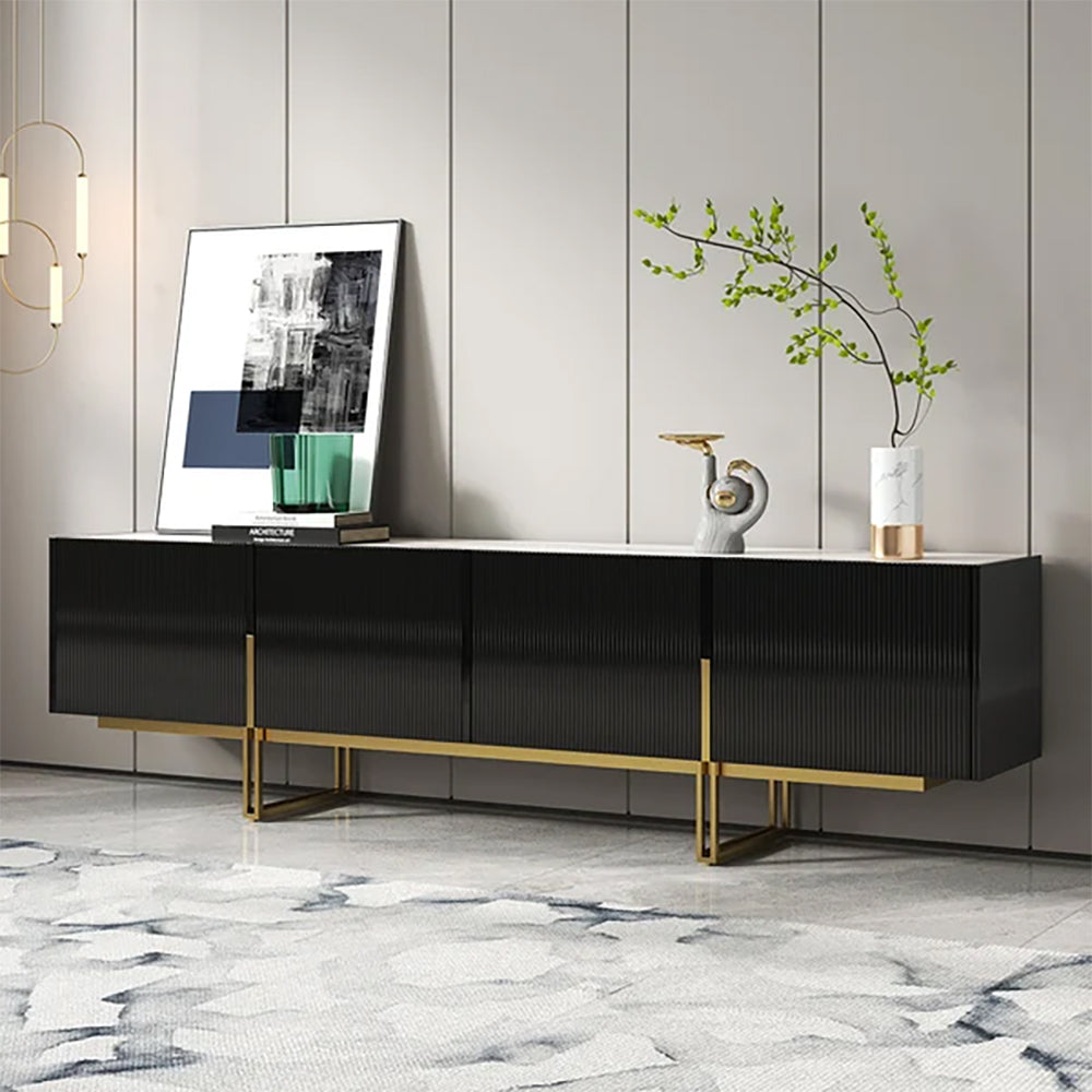 LuxeGold Black TV Stand