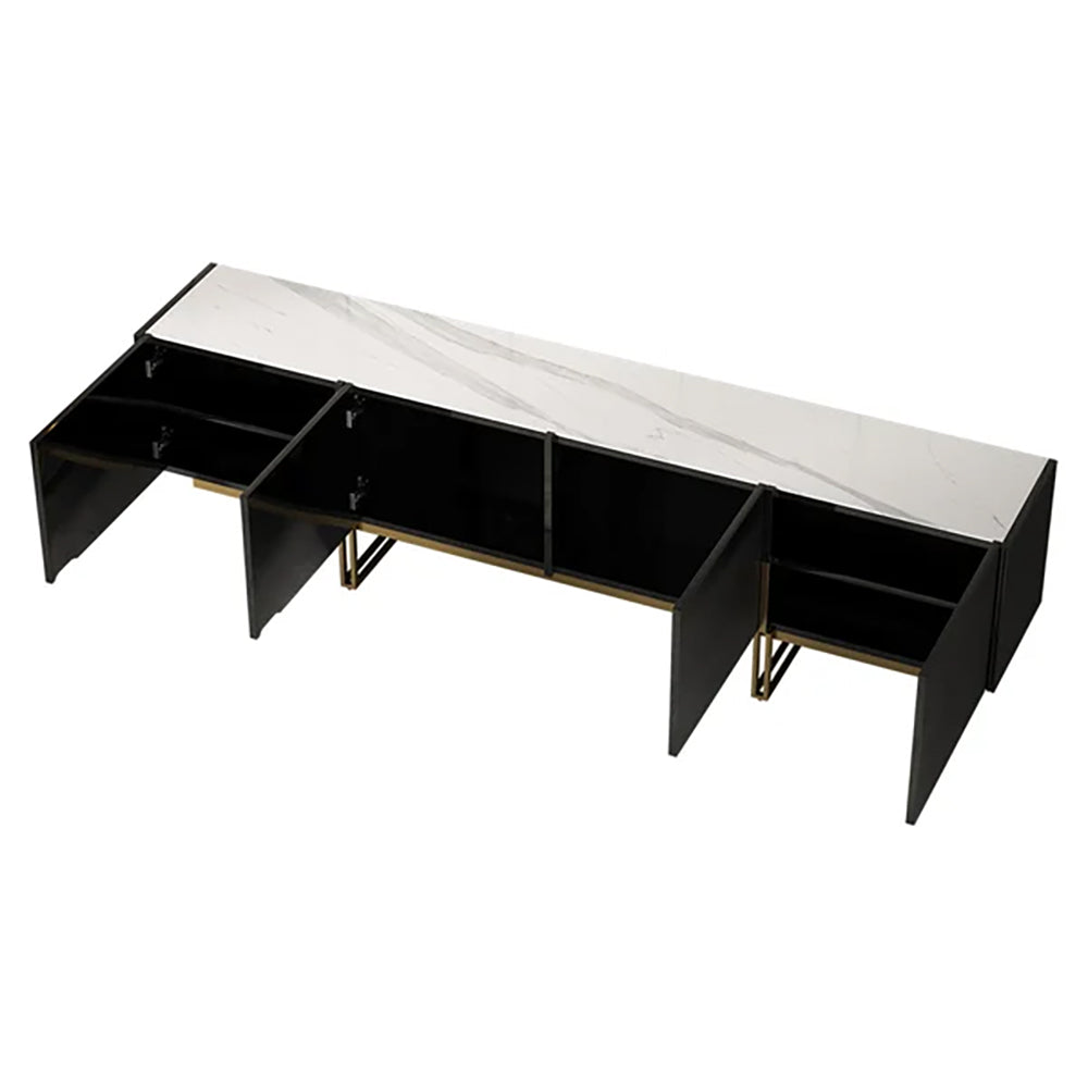 LuxeGold Black TV Stand