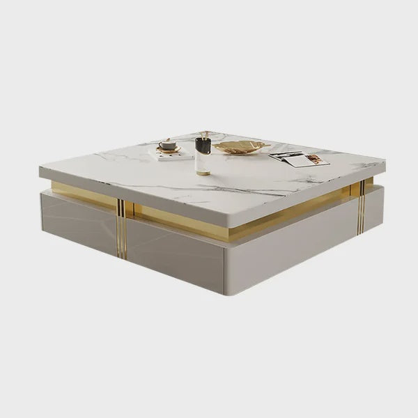 EAWX021 Albali White / Gold Coffee Table - GLARA HOME