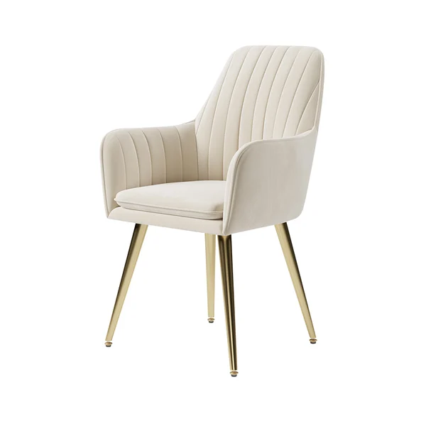 AWX007 Low Arm Cream/ Gold Dining Chair