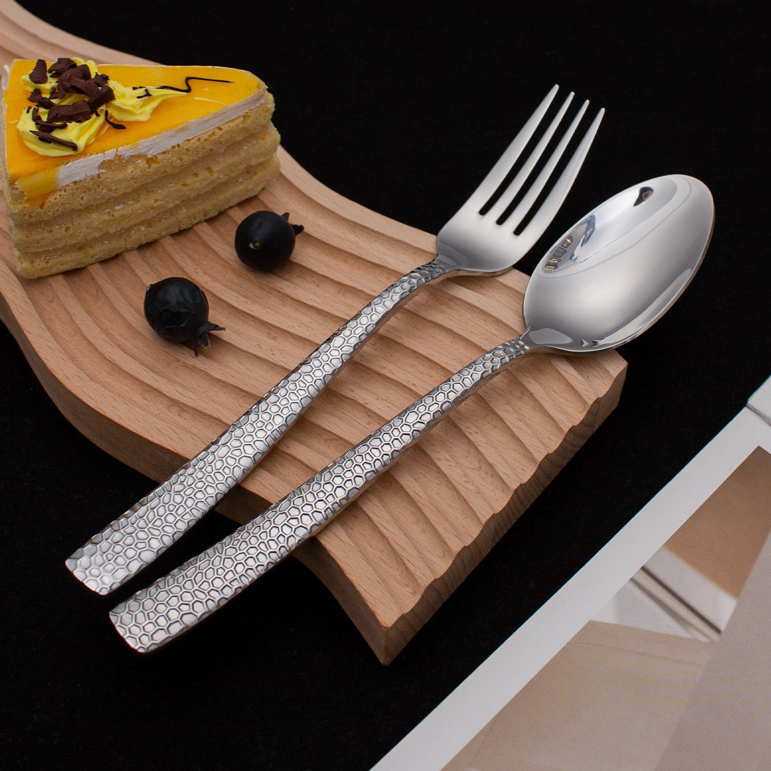 Honey Comb Silver/ Gold Spoon & Forks