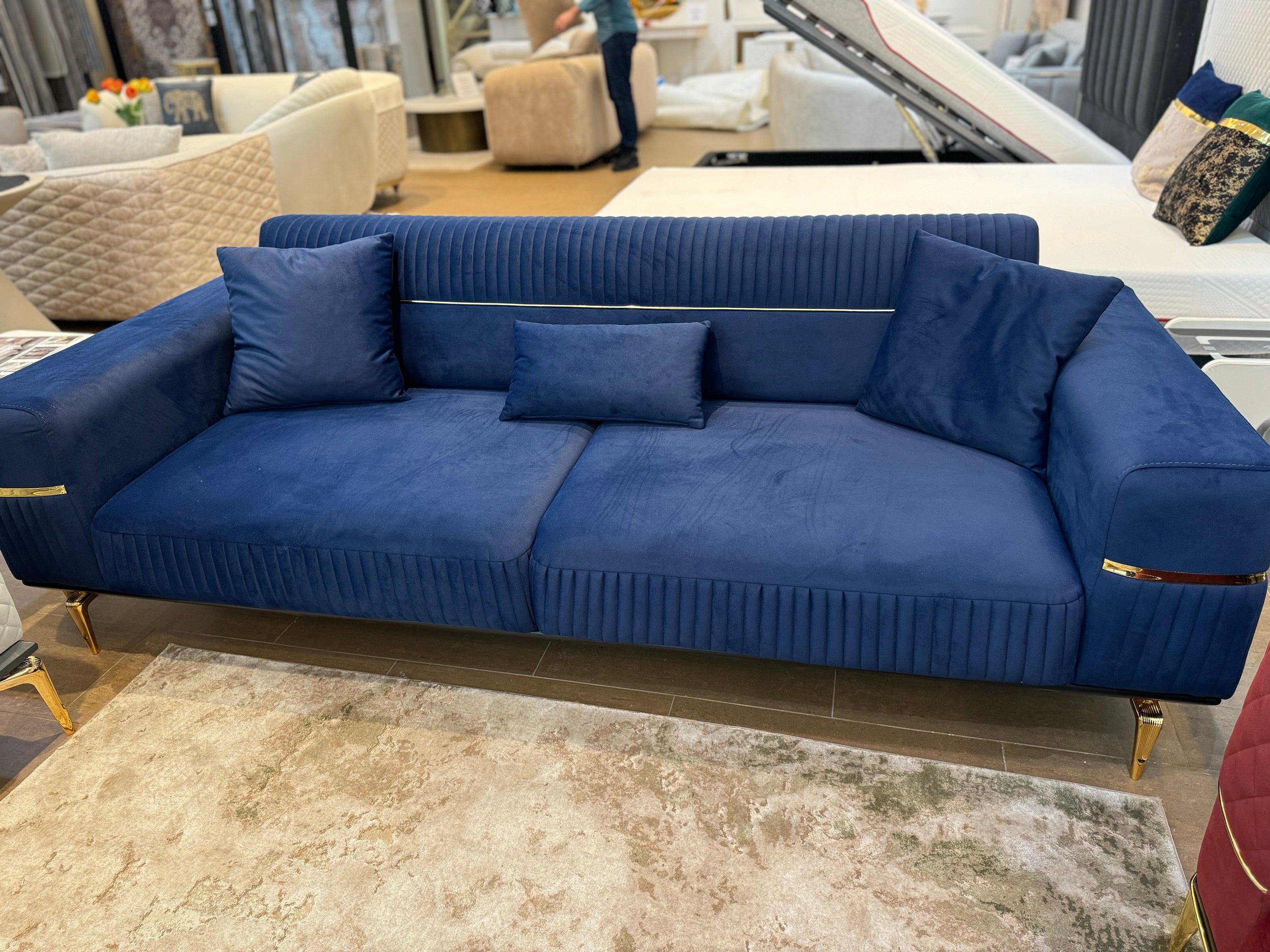 Boss Sofa ( Max24 Navy/ Gold