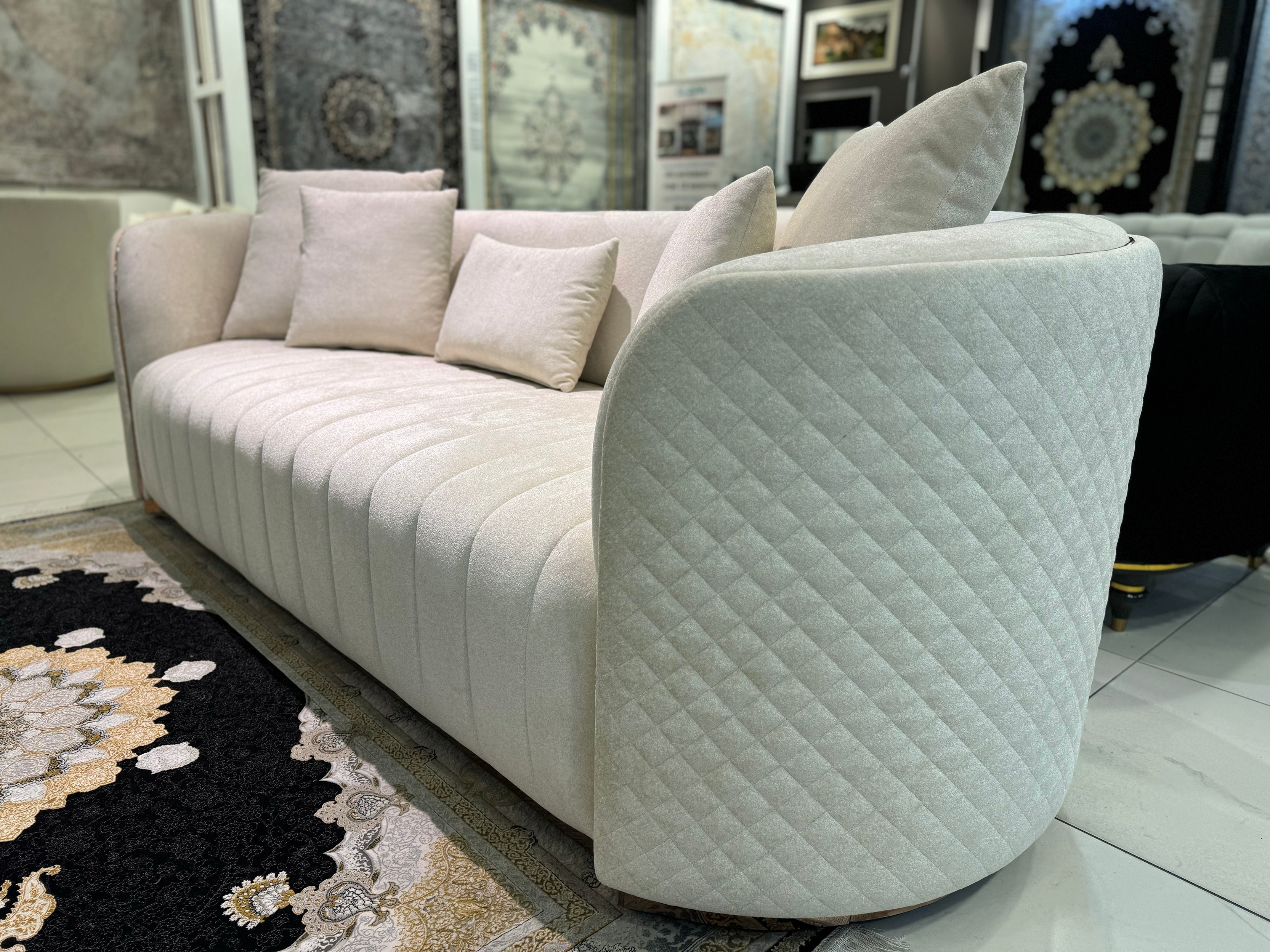 Gusto Sofa ( Aura01 Cream Rose Gold ) - GLARA HOME