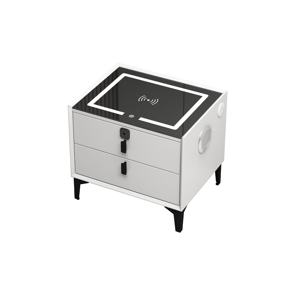 CA005-W- US-5 PVC Leather Smart Function Night Stand - GLARA HOME