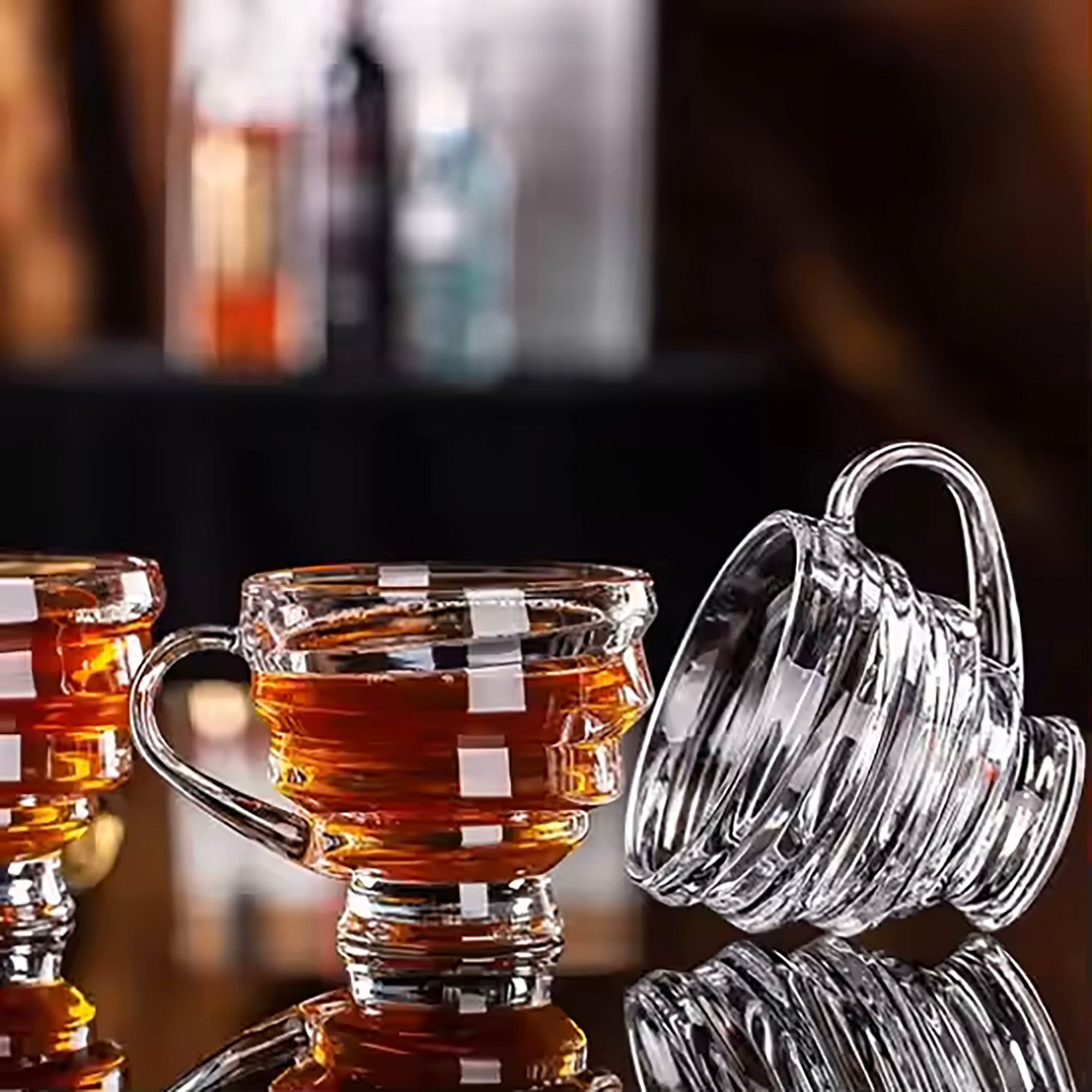 Crystal Spiral 190ml Glass Cup –  Elegant & Unique Design Set Of 6 Cups  (RTL-11)