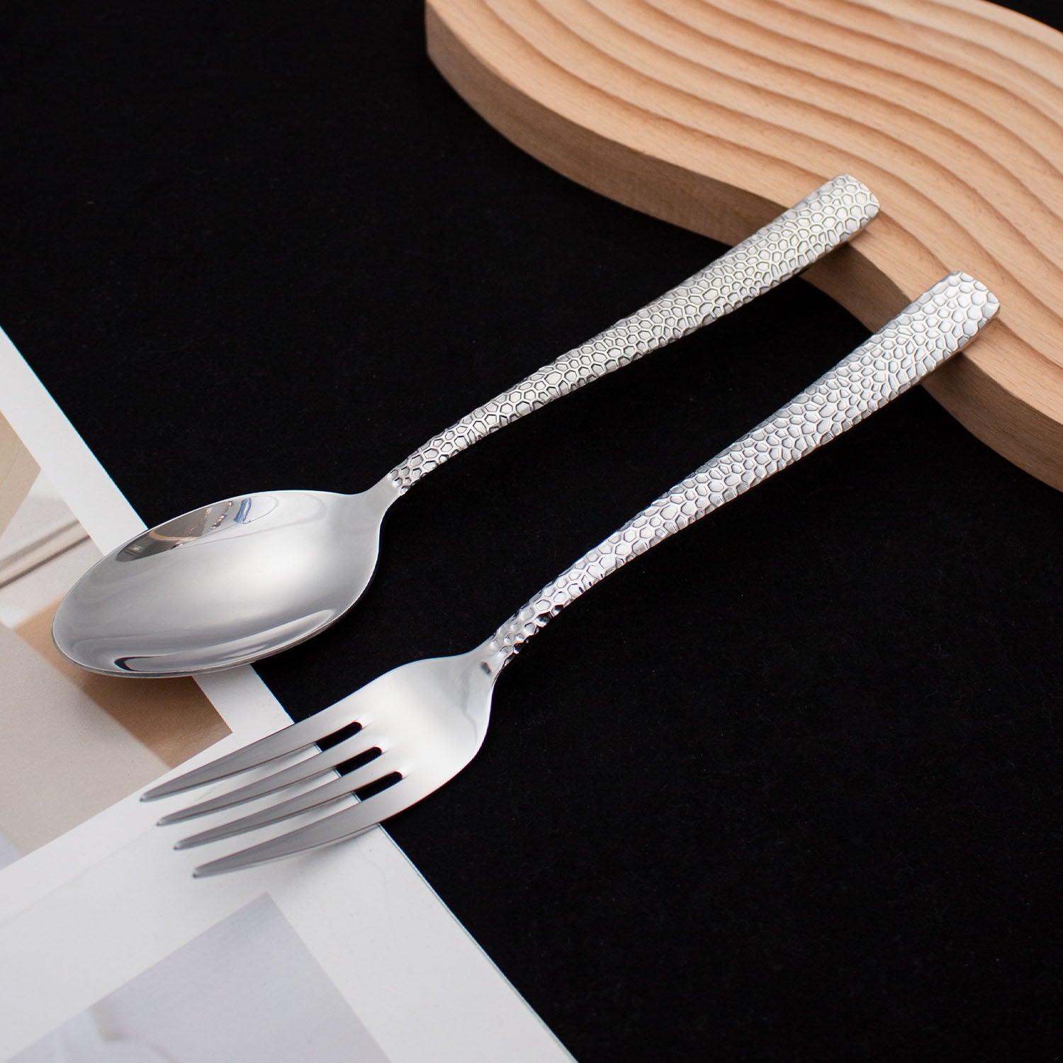 Honey Comb Silver/ Gold Spoon & Forks