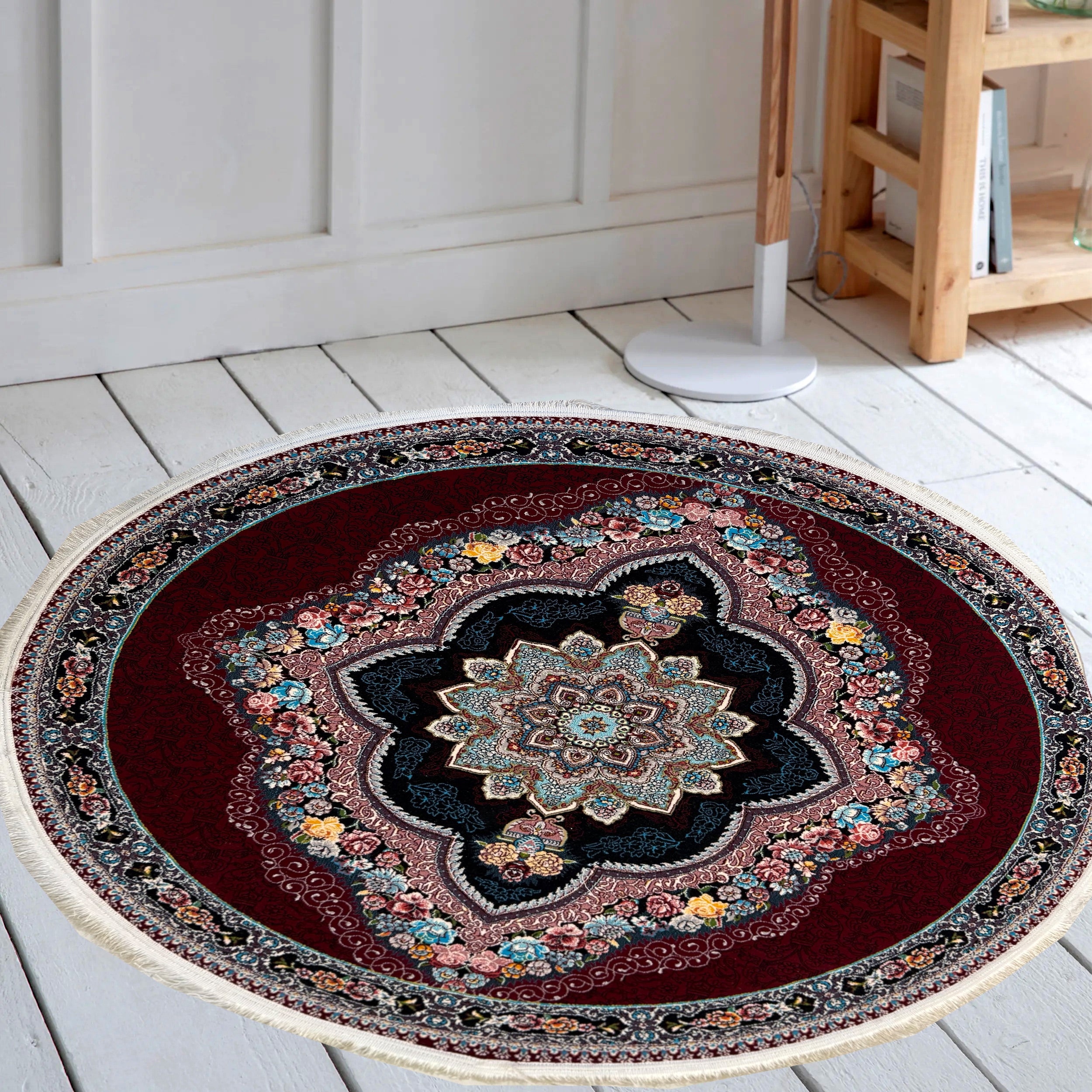 Garden Red Persian round Rug