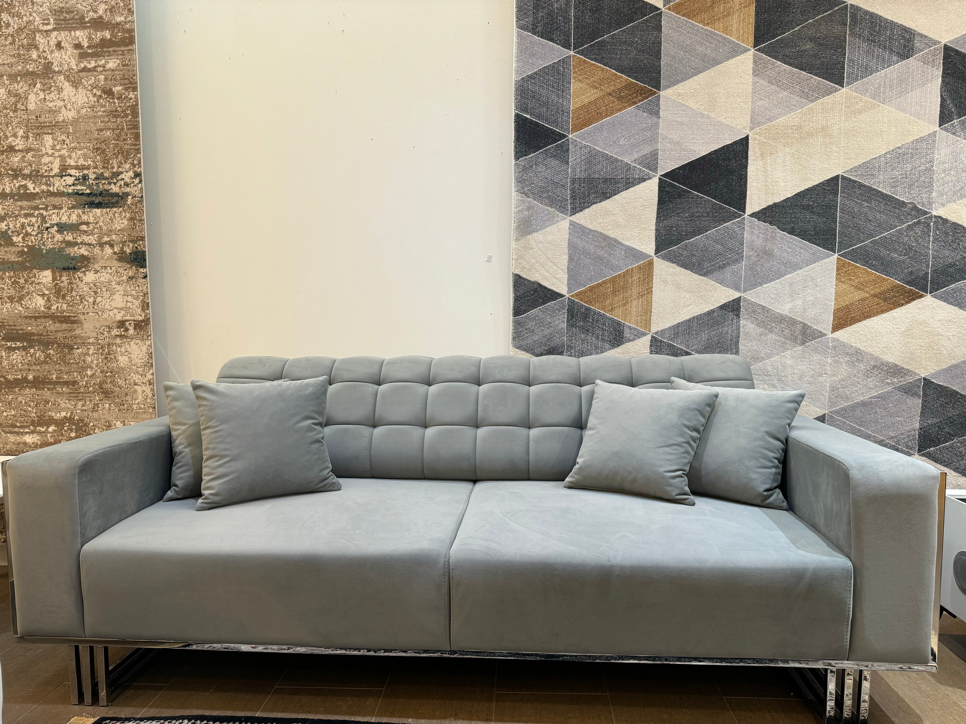 Napoli Sofa ( Max 18 Grey/ Silver