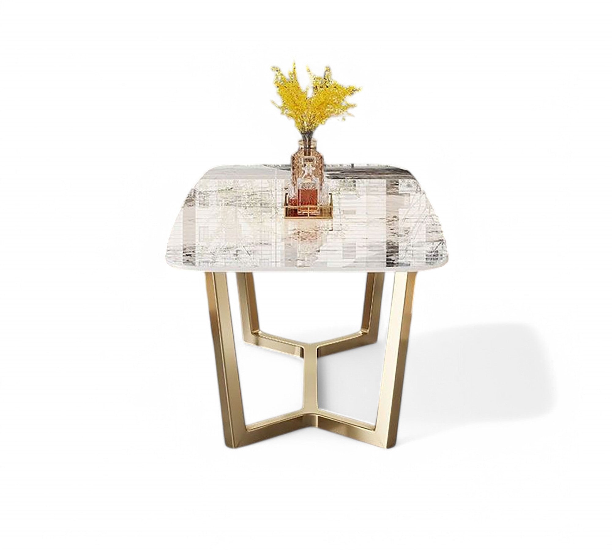 Ophelia Gold Marble Dining Table