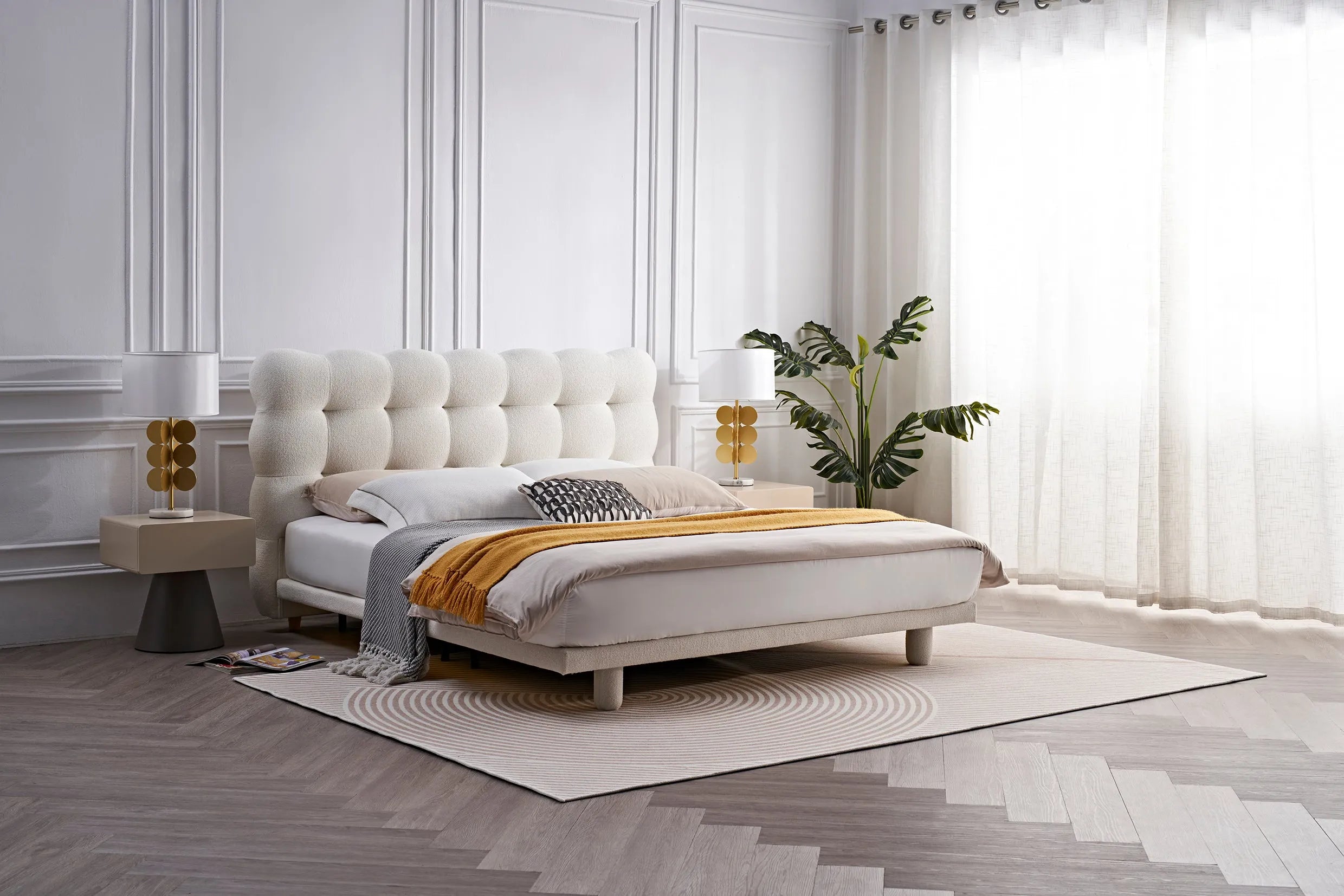 modern luxury bed frame with trendy design 