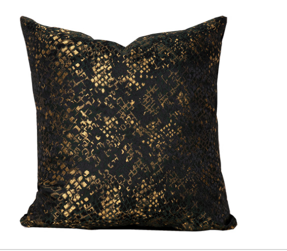 Green & Gold Throw Pillow Cover