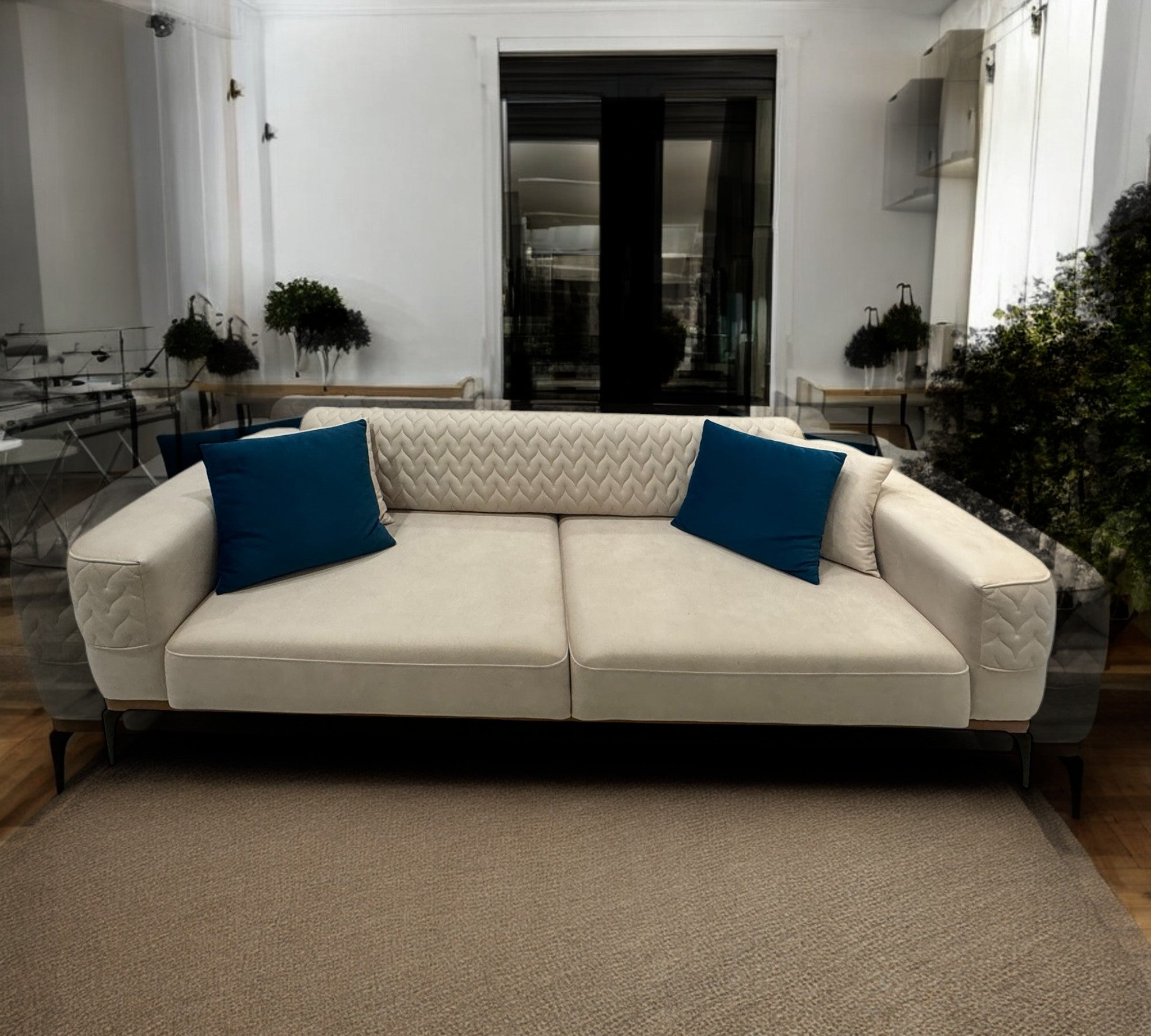 New Casa Sofa ( Zegna02 Beige/ Black