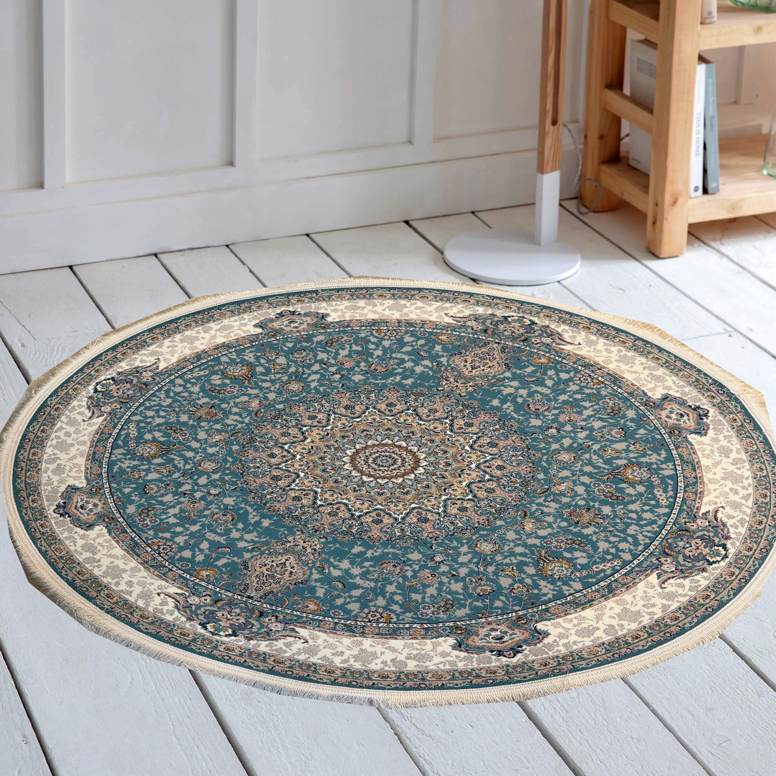 Rozita Persian Blue Round Rug – 1250 Reeds