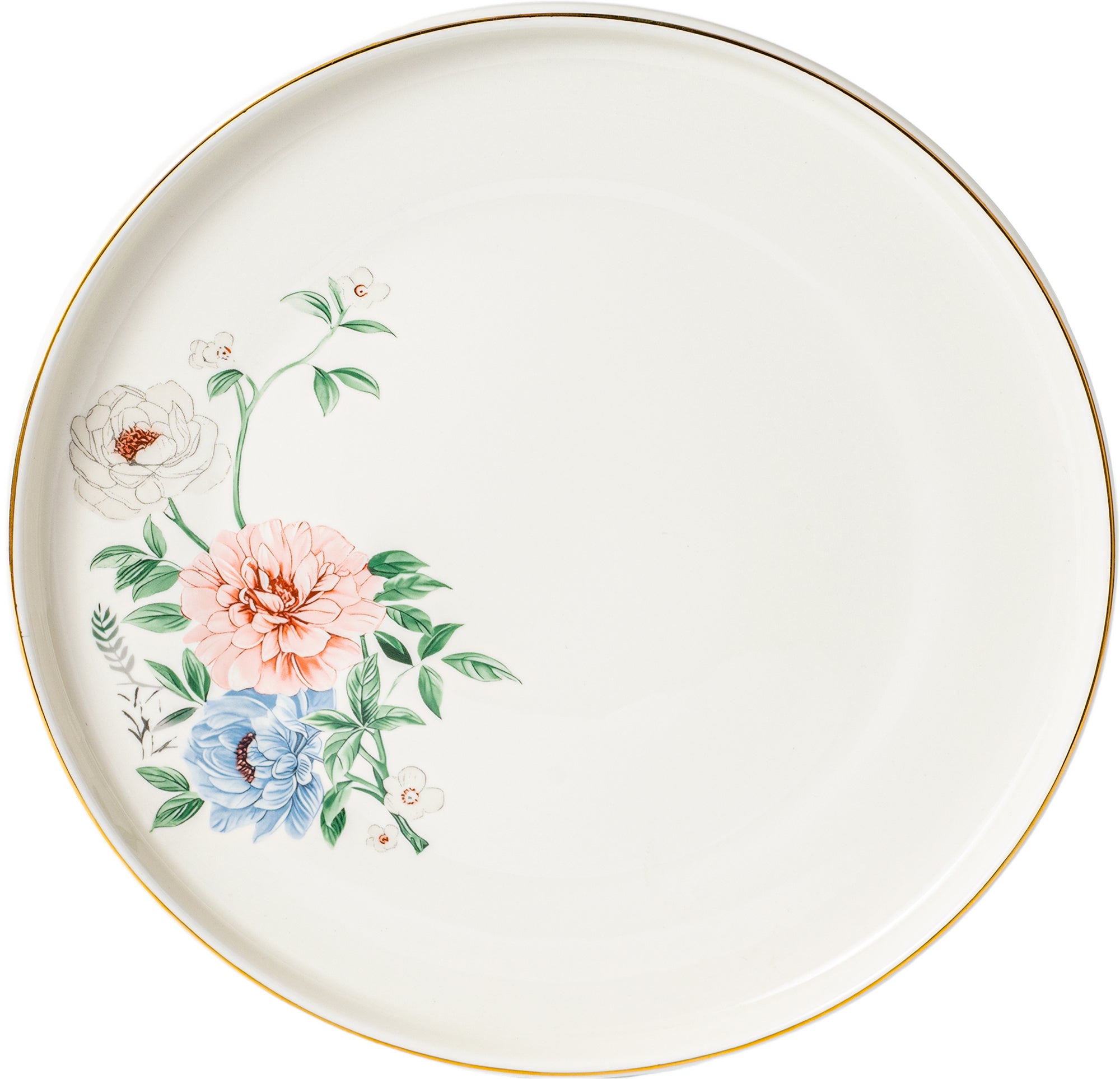 Bloom 26-Pieces Bone China Dinner Set – 24K Gold Rim & Floral Charm (SD-264)