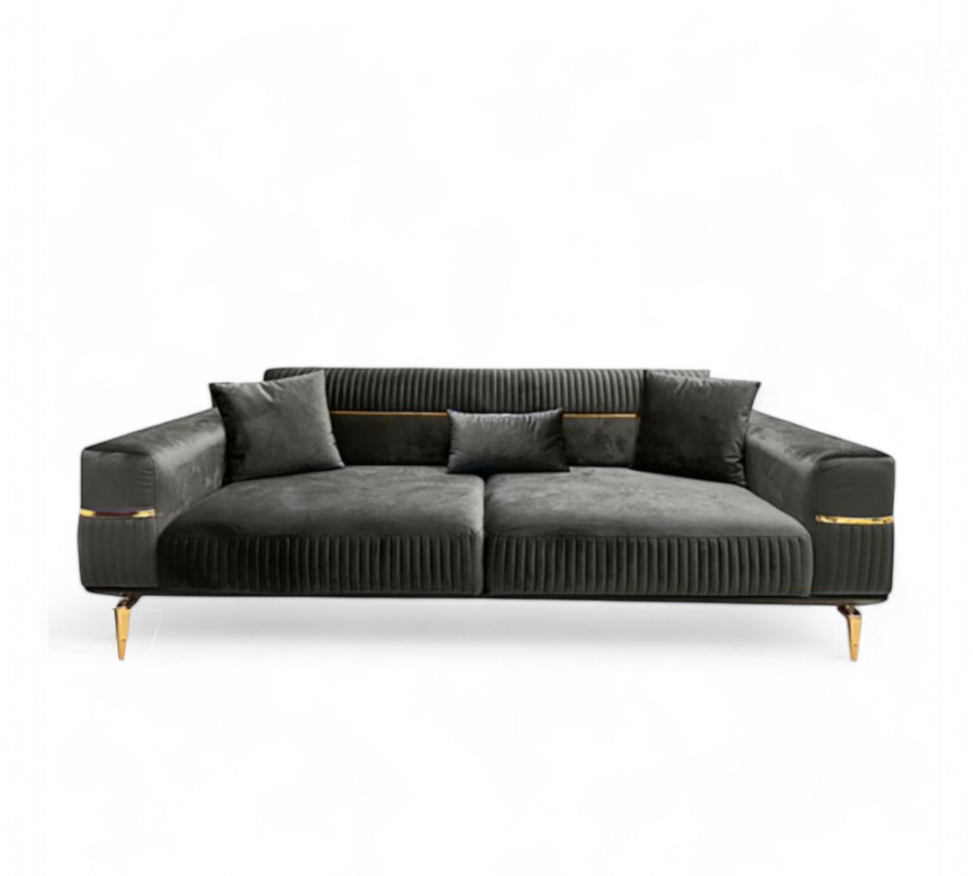 Boss Sofa ( Max22 Dark Grey/ Gold