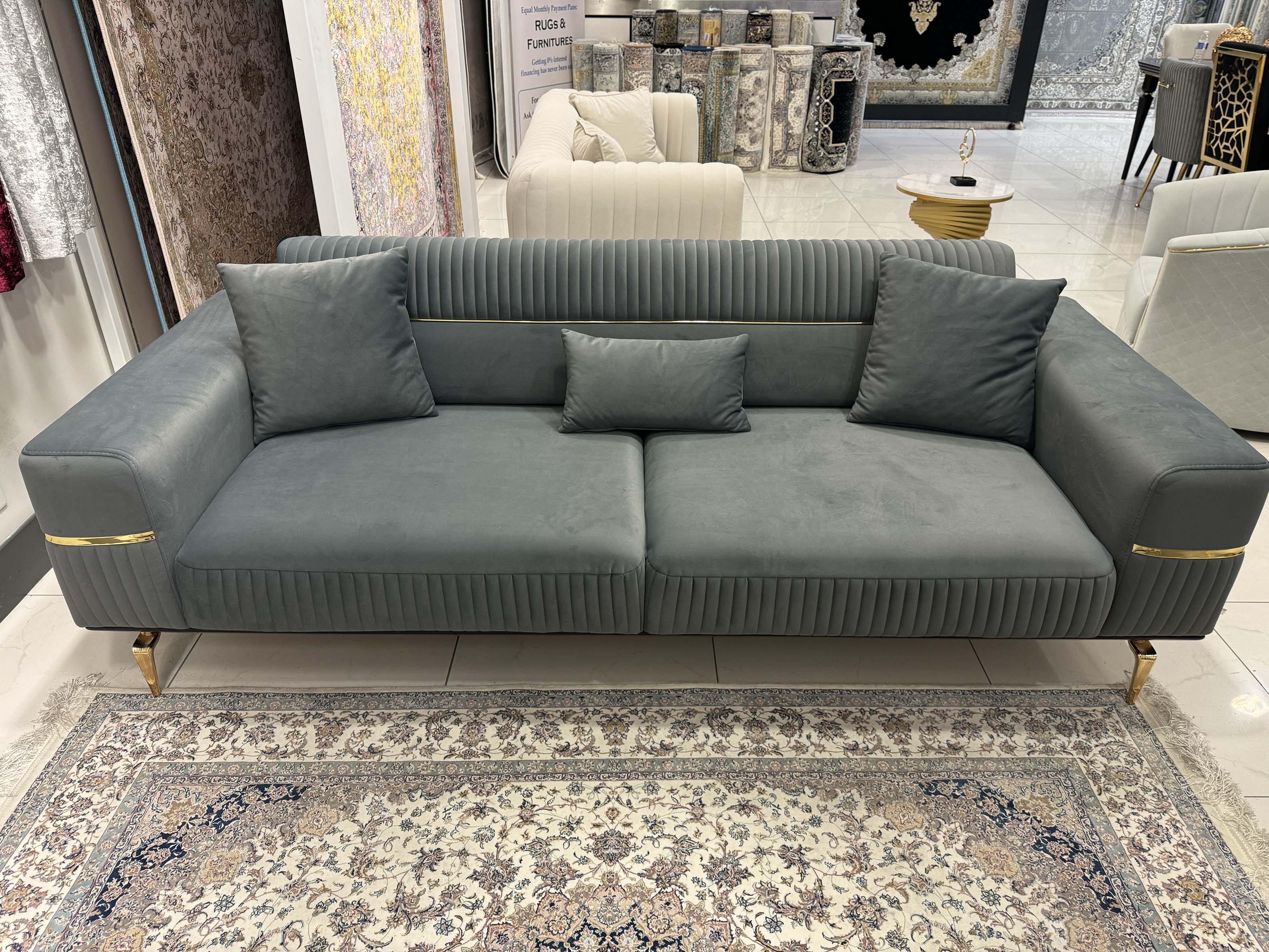 Boss Sofa ( Max18 Grey/ Gold )