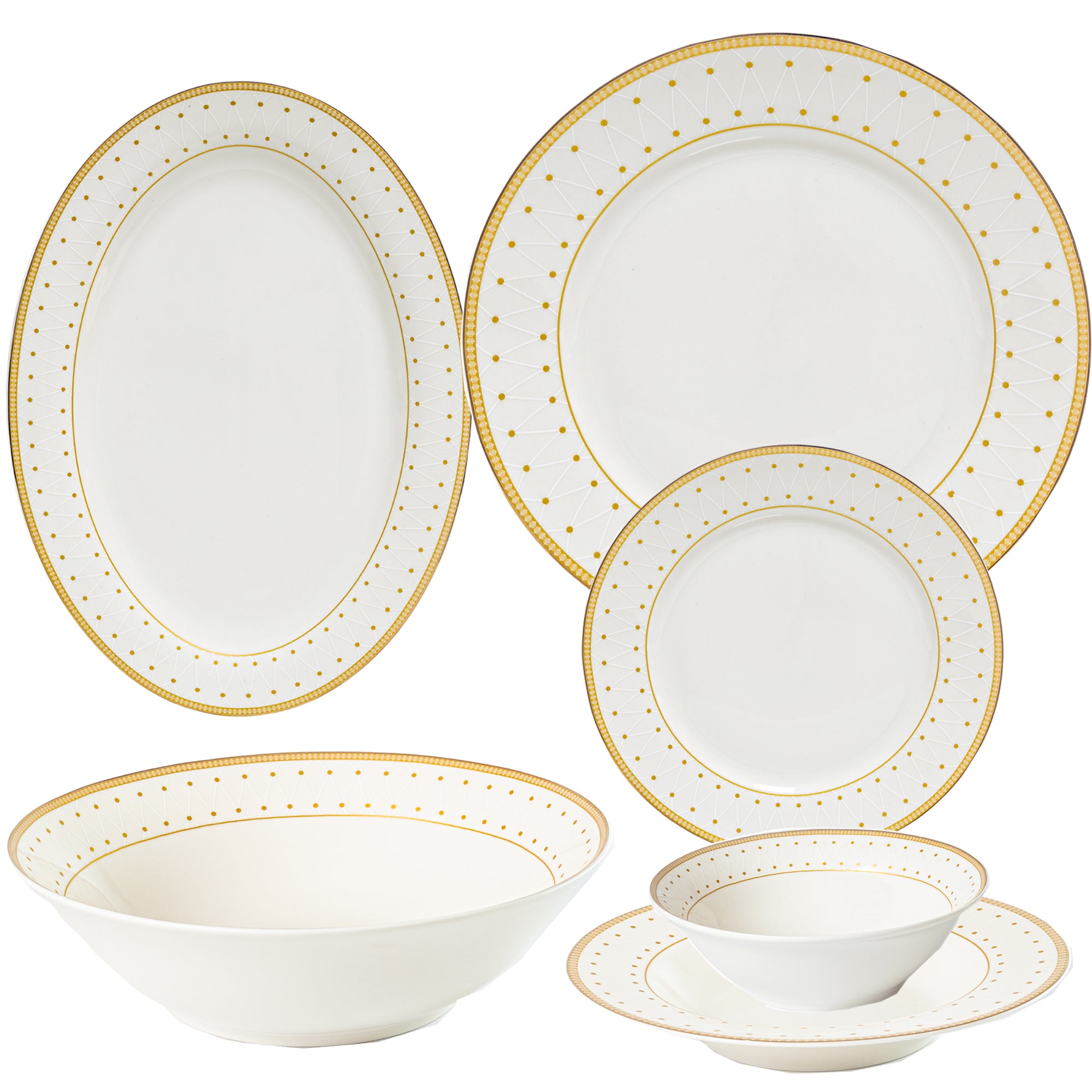 Classic Gold 26-Pieces Bone China Dinner Set – Timeless Luxury (SD-266)