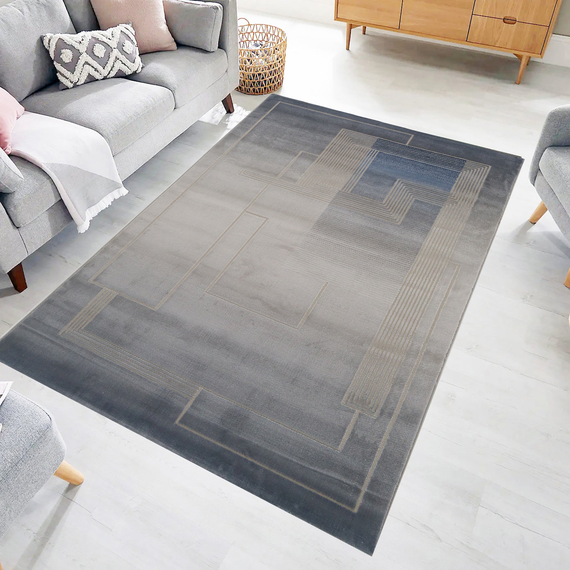 Azure Horizon Geometric Area Rug (PR-05)