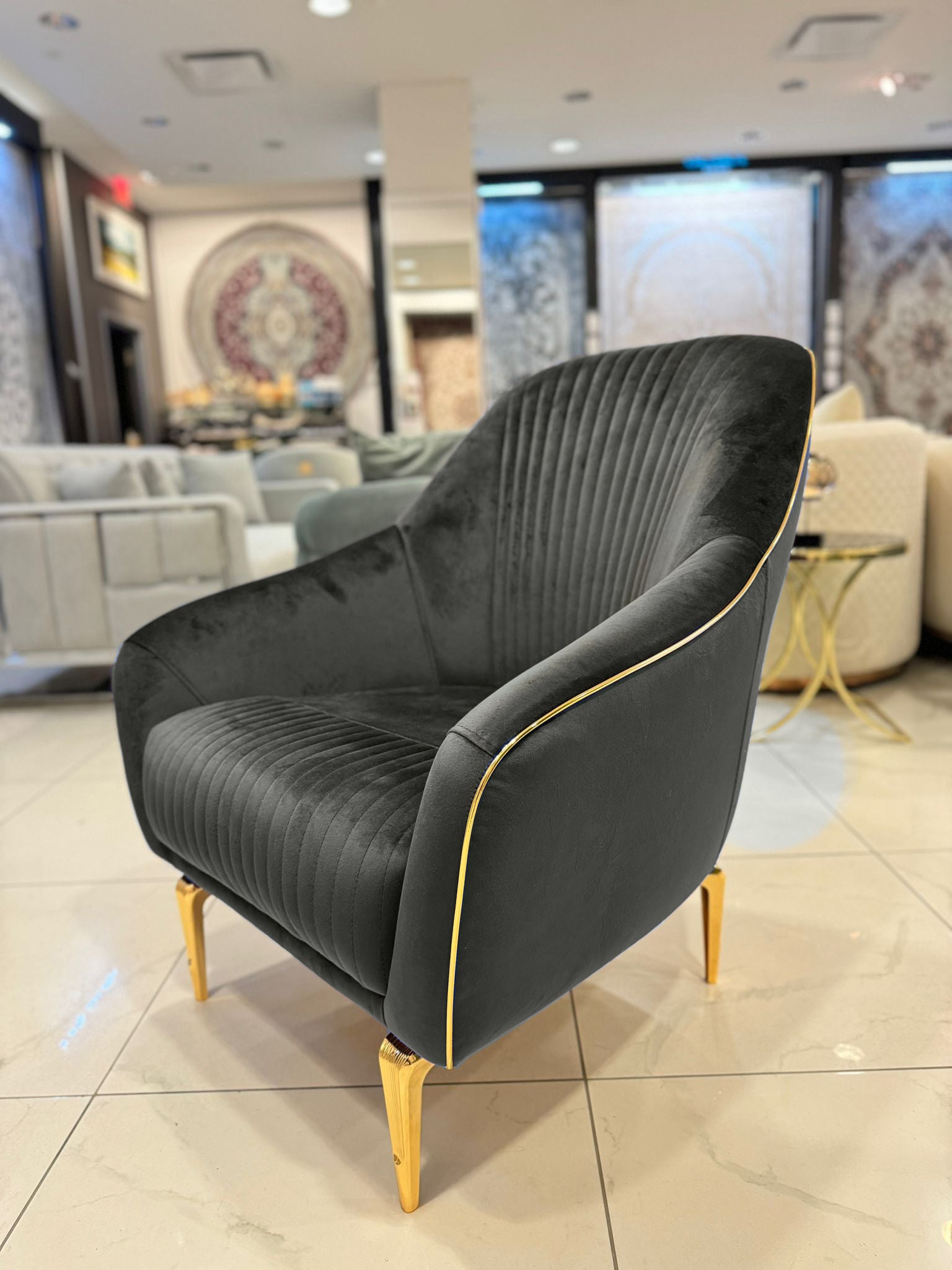 Boss Sofa ( Max18 Grey/ Gold )