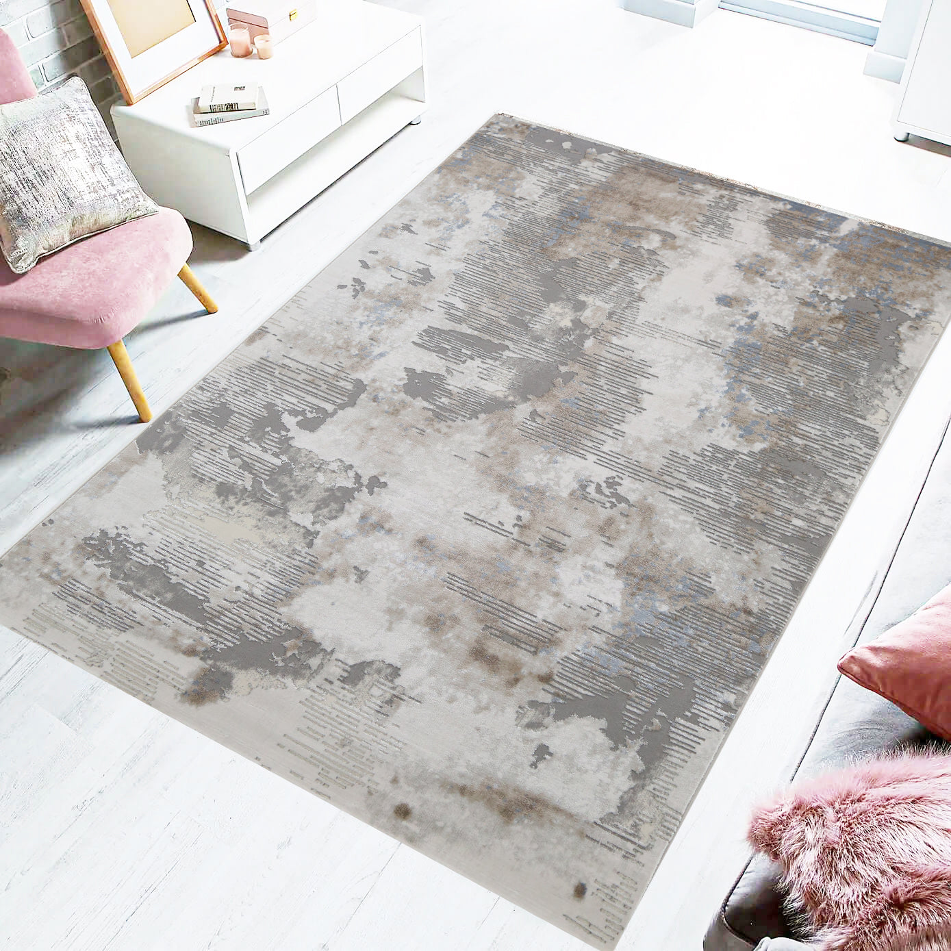 Driftwood Mist Abstract Area Rug (MDC-09)