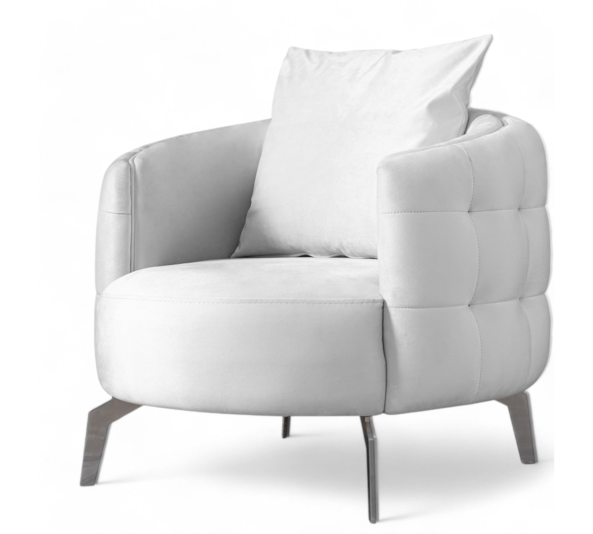 Napoli Sofa ( Max16 White/ Silver )